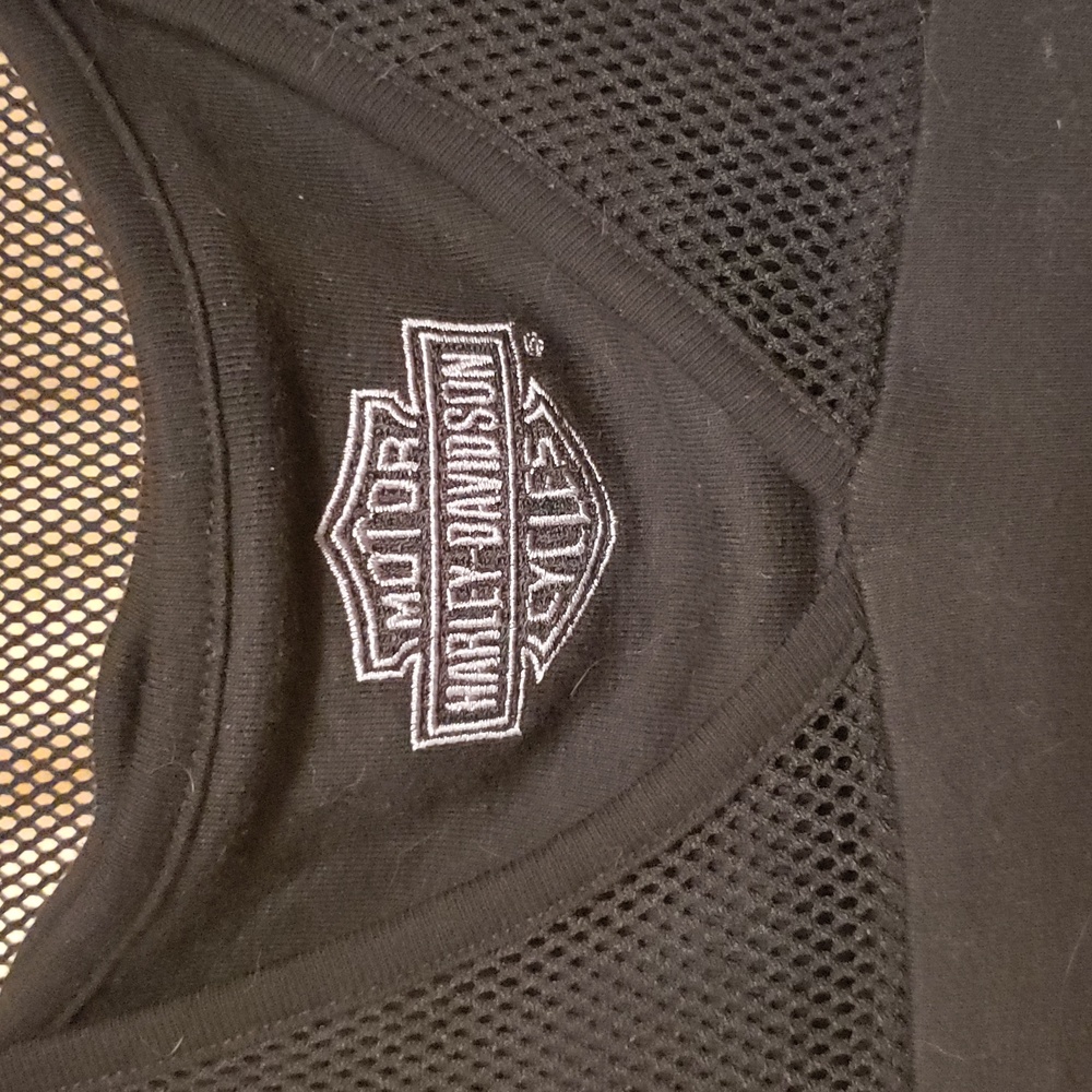 Make offer! Women's black mesh Harley Davidson tank shirt. Sz Sm. NWT. - Picture 2 of 5